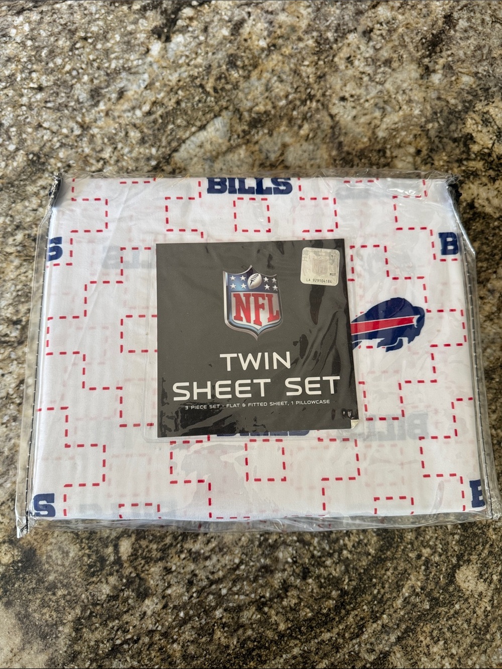 NFL Buffalo Bills Twin Bed Sheet Set - White, Blue & Red